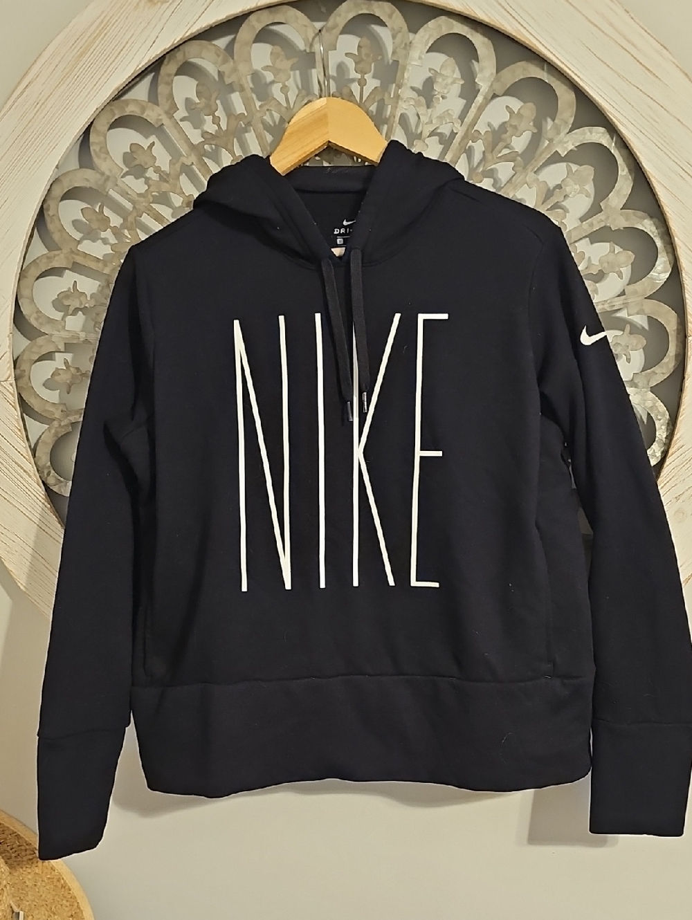 Nike Black Pullover Hoodie with White Logo